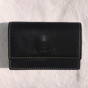 Coach Leather Expandable Black Card Holder/Wallet